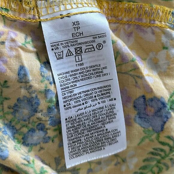 Old Navy Floral Slip Maxi Dress Yellow Cottagecore Boho Summer Sundress Size XS - Picture 7 of 8